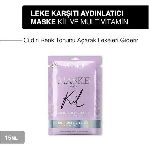 Dermokil Kil Leke Karşıtı Aydınlatıcı Yüz Maskesi 15 ml (Tüm Cilt Tipleri İçin)
