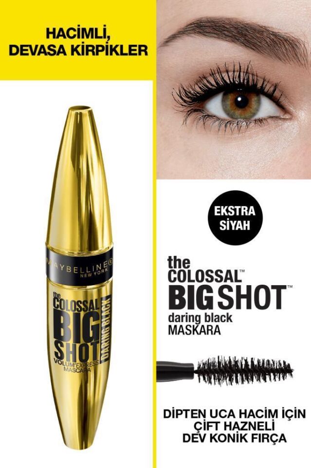 Maybelline Maskara The Colossal Big Shot Daring Black - Ekstra Siyah