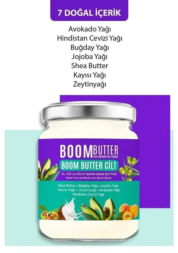 BOOM BUTTER 7 Yağ içeren Kuruluk Karşıtı Onarıcı Cilt Bakım Yağı 190 ML