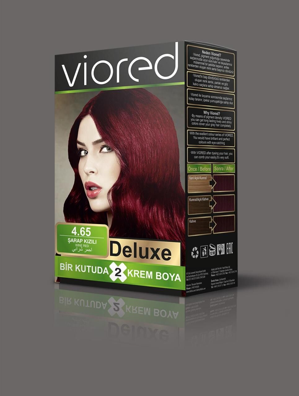 Sea Color Viored Deluxe Set Saç Boyası 4.65 Şarap Kızılı 2 Boyama
