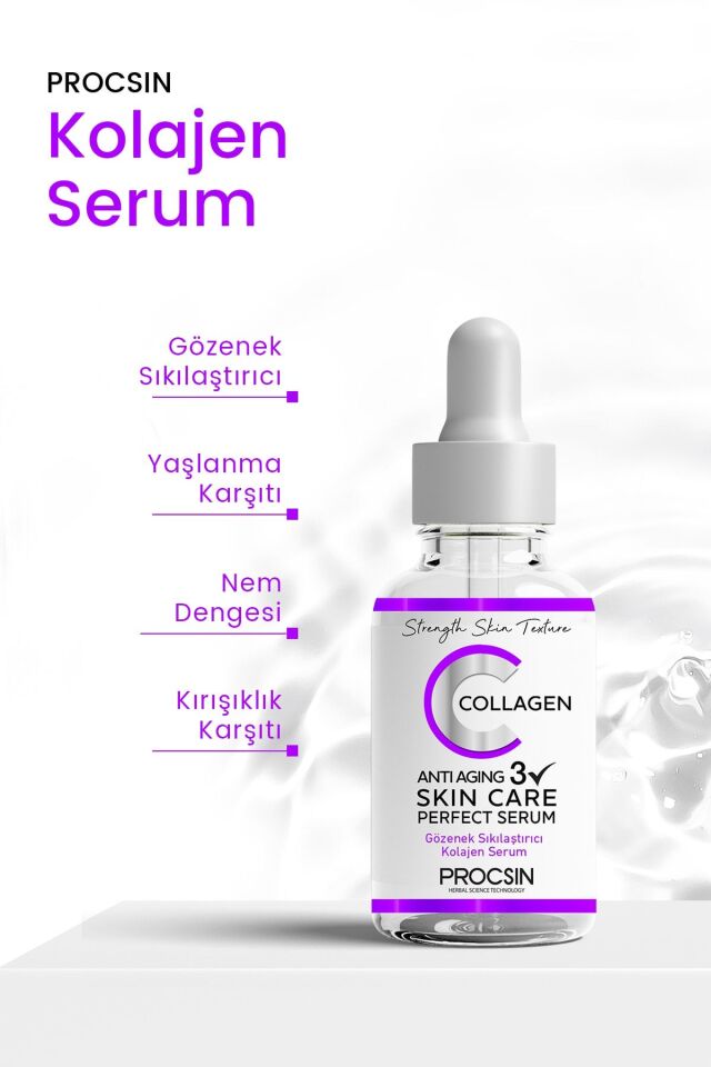 PROCSIN Yaşlanma ve Kırışıklık Karşıtı Kolajen Serum 20 ML