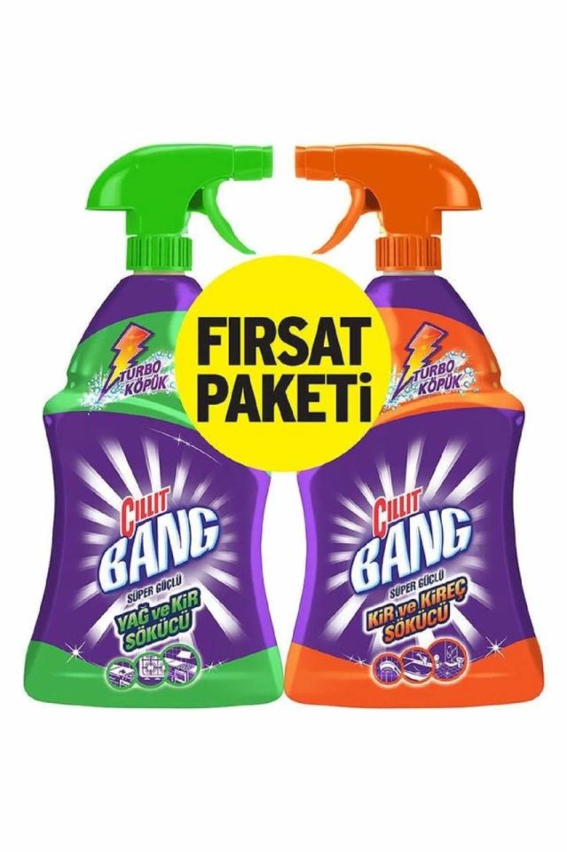 Cillit Bang Yağ ve Kir Çözücü 750 Ml + Kir ve Kireç Çözücü 750 Ml 2li Set