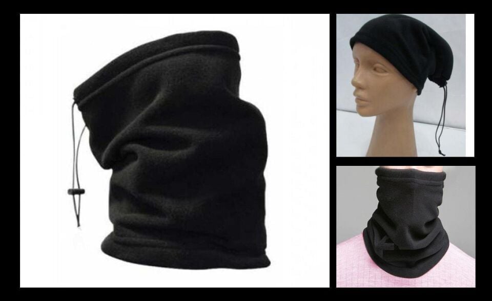 Siyah Polar Boyunluk Bere Unisex