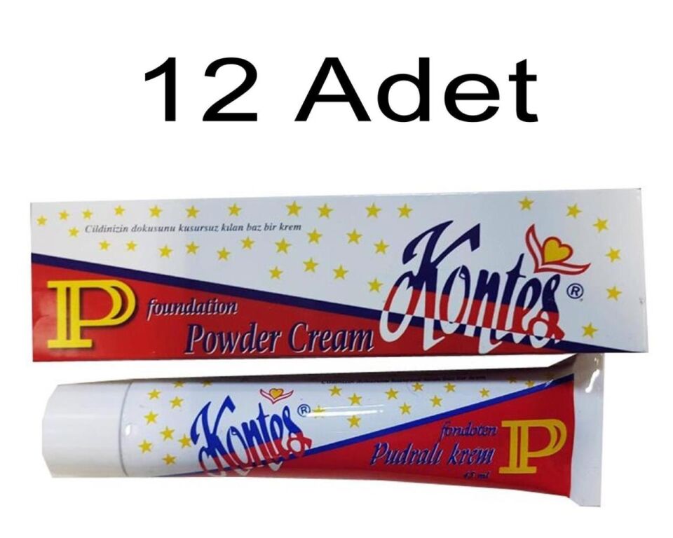 12 Adet Kontes Krem 45 Ml Fondoten Pudralı Beyazlatıcı