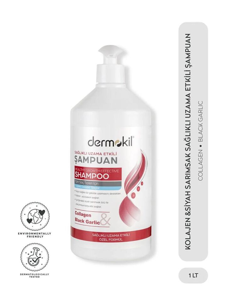 Dermokil Kolajen ve Siyah Sarımsak Sağlıklı Uzama Etkili Şampuan 1000 Ml