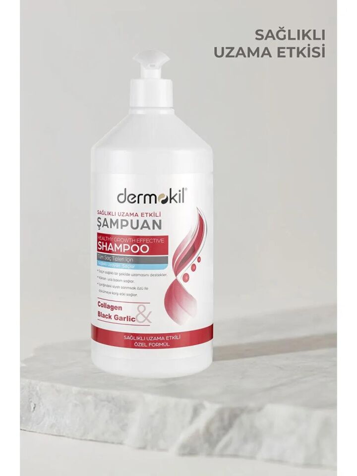 Dermokil Kolajen ve Siyah Sarımsak Sağlıklı Uzama Etkili Şampuan 1000 Ml