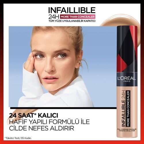 L'Oreal Paris Infaillible Tüm Yüze Uygulanabilir Kapatıcı 322 Ivory