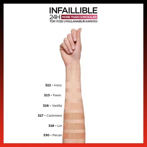 L'Oreal Paris Infaillible Tüm Yüze Uygulanabilir Kapatıcı 322 Ivory