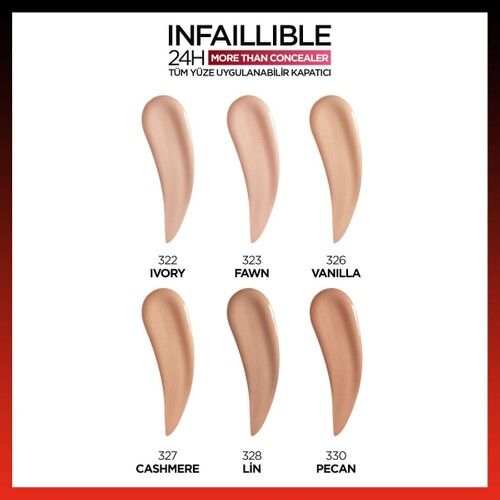 L'Oreal Paris Infaillible Tüm Yüze Uygulanabilir Kapatıcı 322 Ivory
