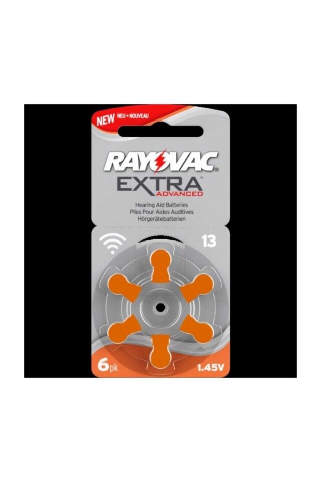 Rayovac Extra 13 Numara İşitme Cihazı Pili, Kulaklık Pili, Duyma Pili, Kulak Pili, Kulak Cihazı Pili 6 Adet Tek Pil
