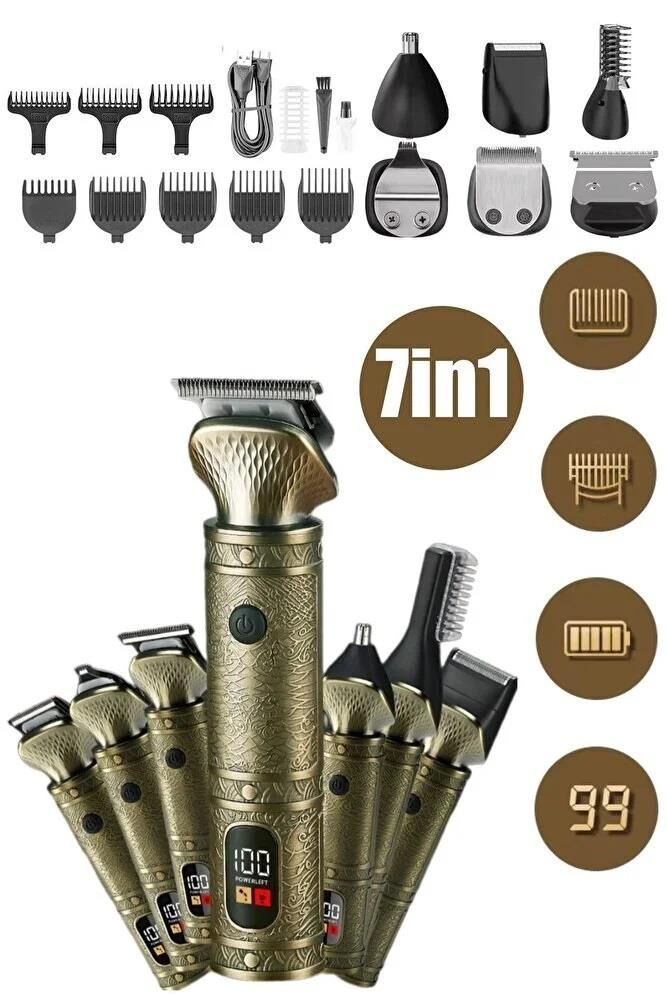 Yopigo YP-0609 Exculisive 7in1 Şarjlı Sıfır Saç Sakal Ense Tıraş Makinesi Vücut Kadın Erkek Lazer Öncesi