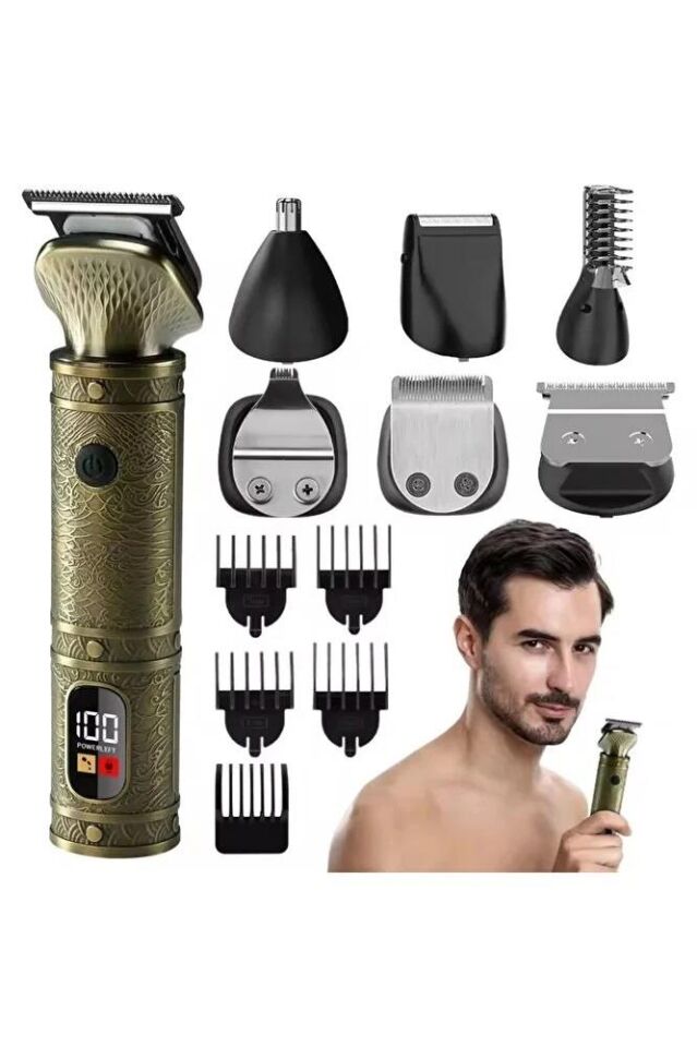 Yopigo YP-0609 Exculisive 7in1 Şarjlı Sıfır Saç Sakal Ense Tıraş Makinesi Vücut Kadın Erkek Lazer Öncesi