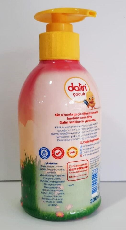 Dalin Çocuklara Özel Sıvı Sabun 300 Ml Pembe Çilek Kokulu