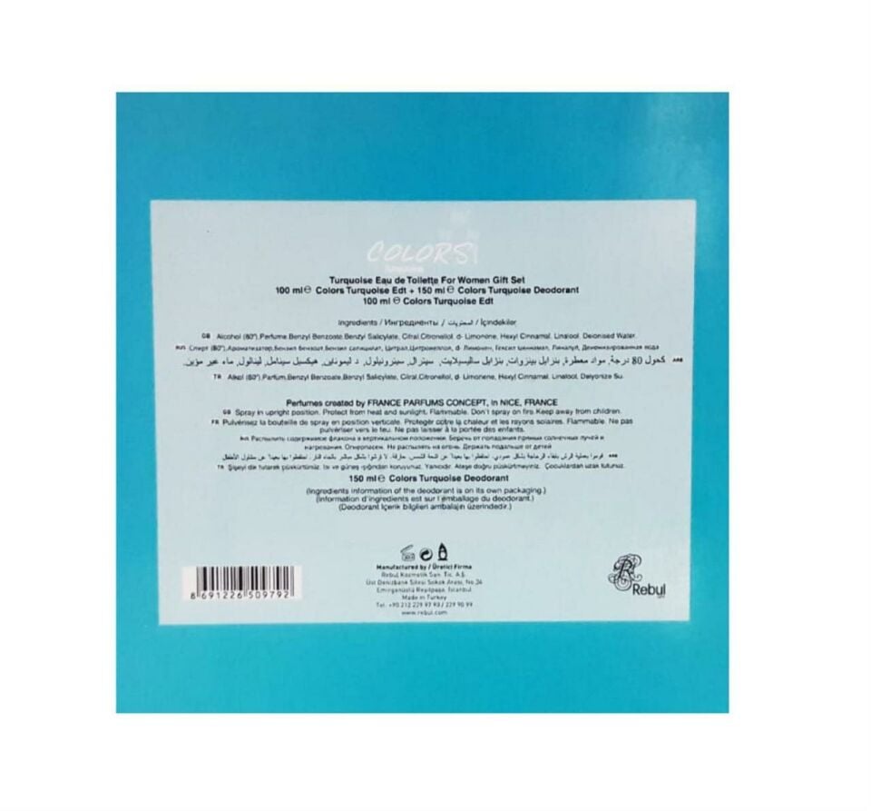 Rebul Colors Turquoise 75 ml Kadın Parfüm + 150 Deodorant
