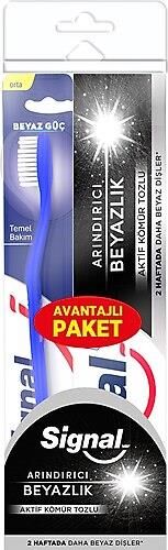 Signal White System Arındırıcı Beyazlık Diş Macunu 75 Ml +Beyaz Güç Diş Fırçası -orta- Seti