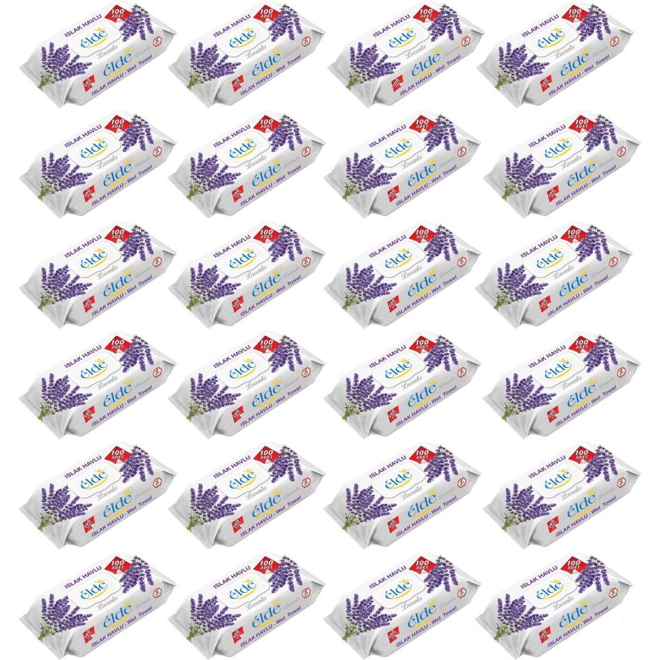 Elde 24 x 100 Adetli Koli Lavanta Kokulu Islak Havlu