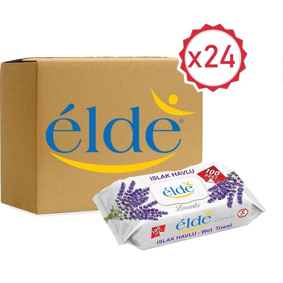 Elde 24 x 100 Adetli Koli Lavanta Kokulu Islak Havlu