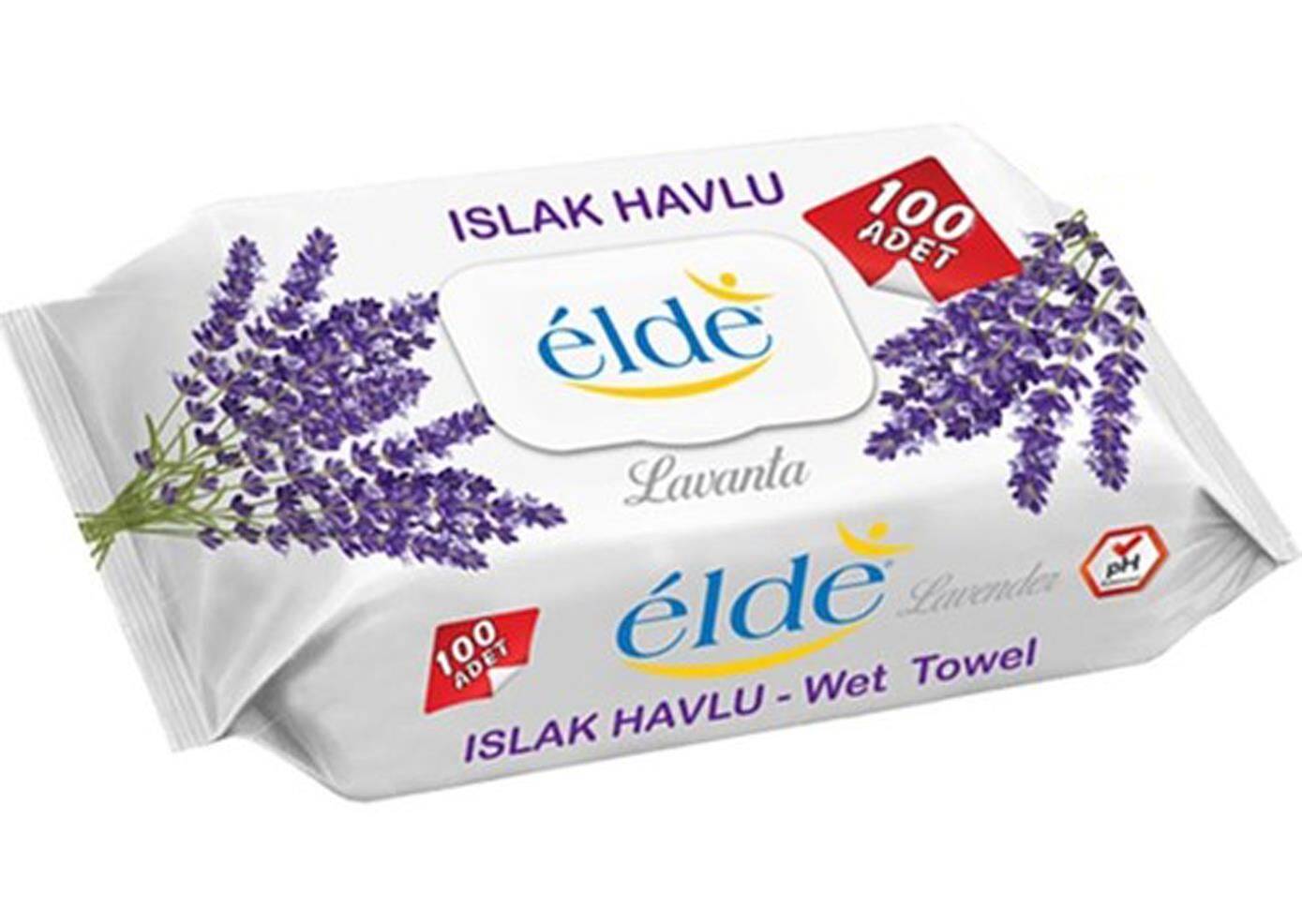 Elde 100 Adetli Kapaklı Paket Lavanta Kokulu Islak Havlu