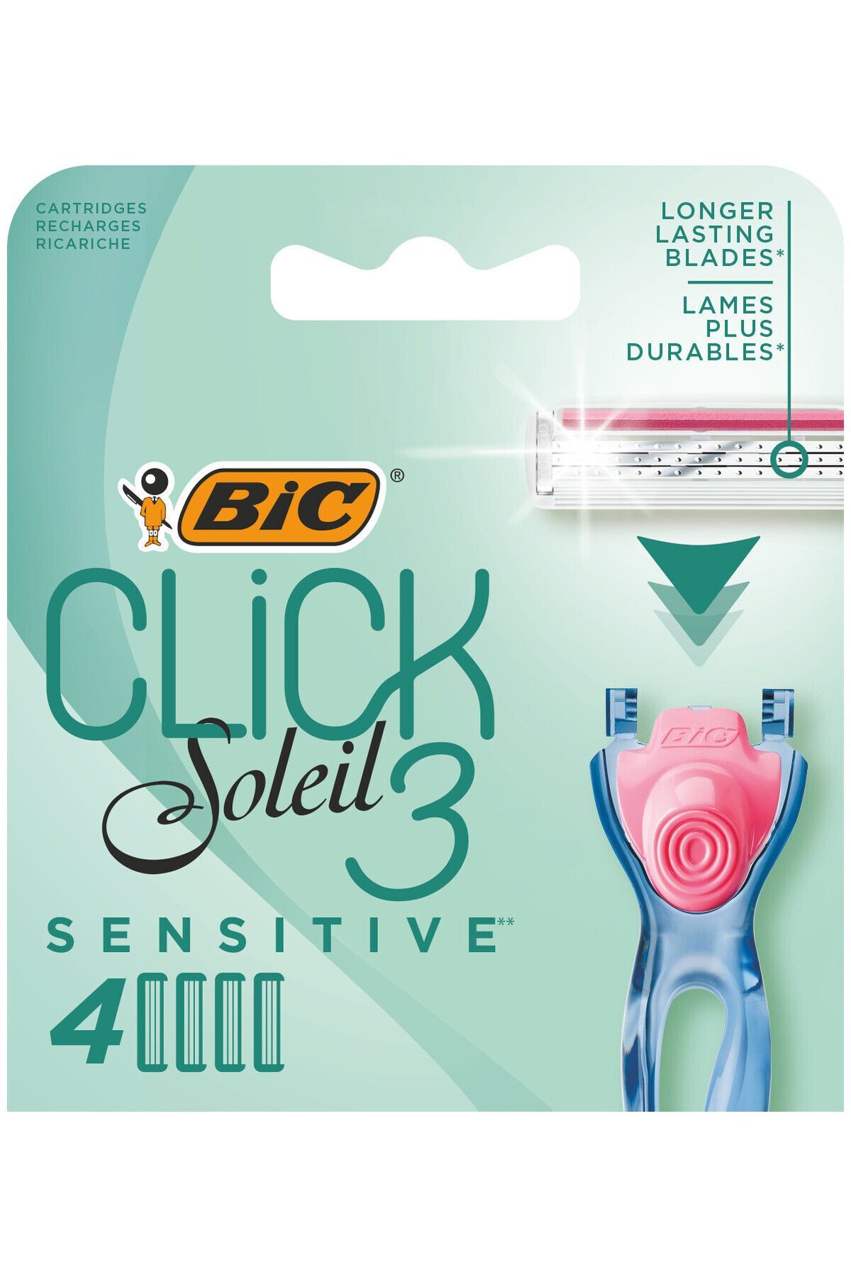 Bic Soleil Click Sensitive 4 lü Yedek Kadın Tıraş Bıçağı-Yedek Kartuş