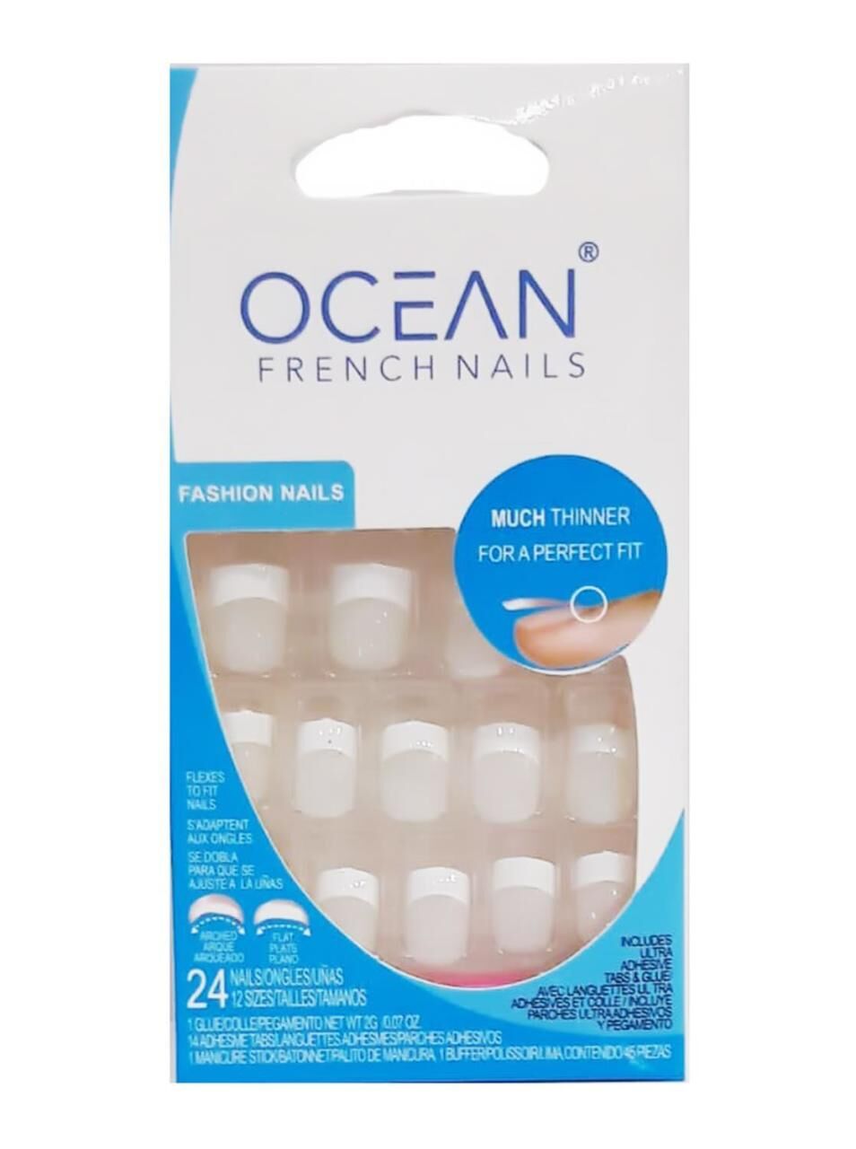 Ocean Takma Tırnak 24 lü Kirli Beyaz Tırnak + Beyaz French Klasik ASU190