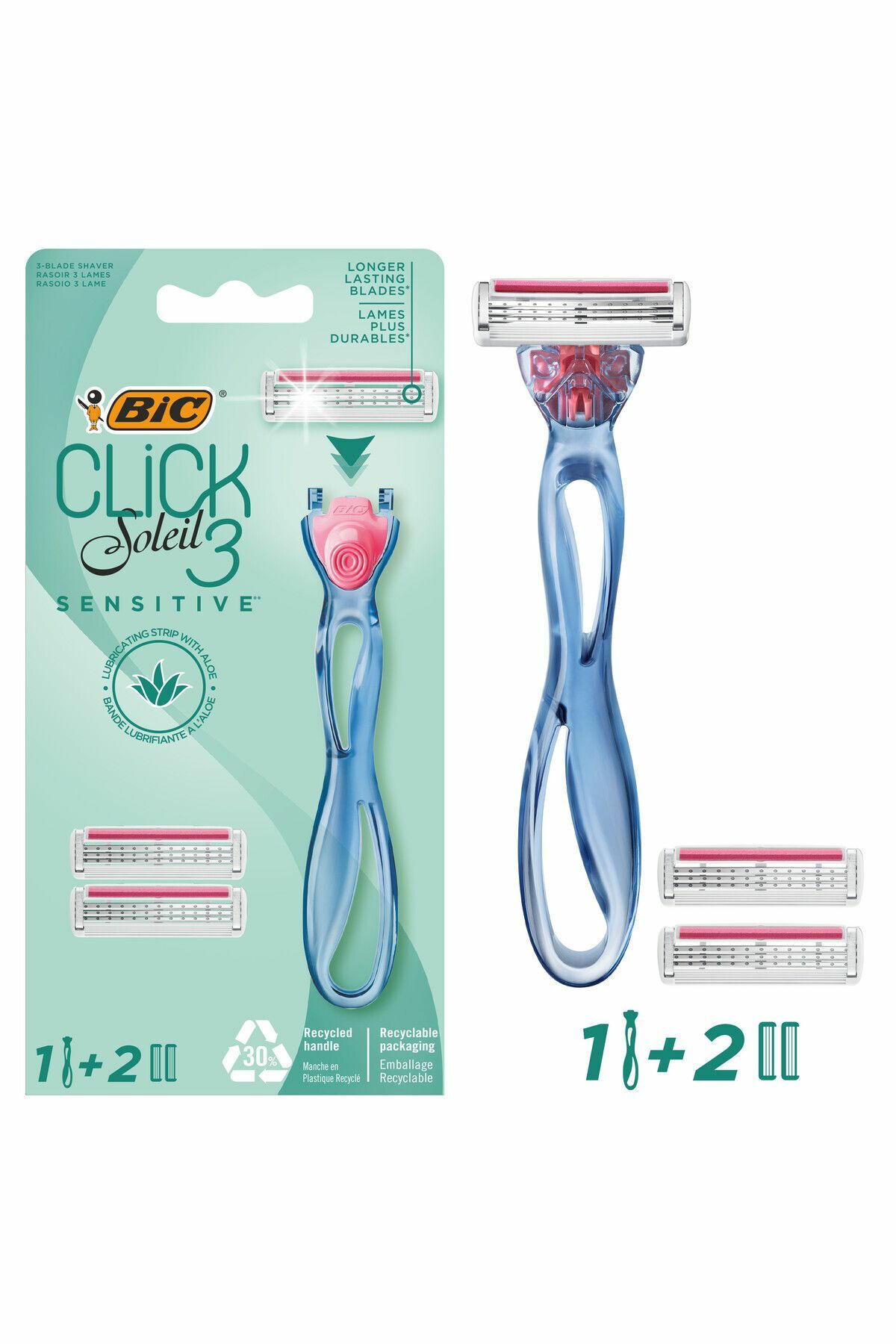Bic Soleil Click Sensitive 1 Gövde + 2 Başlık Kadın Tıraş Bıçağı