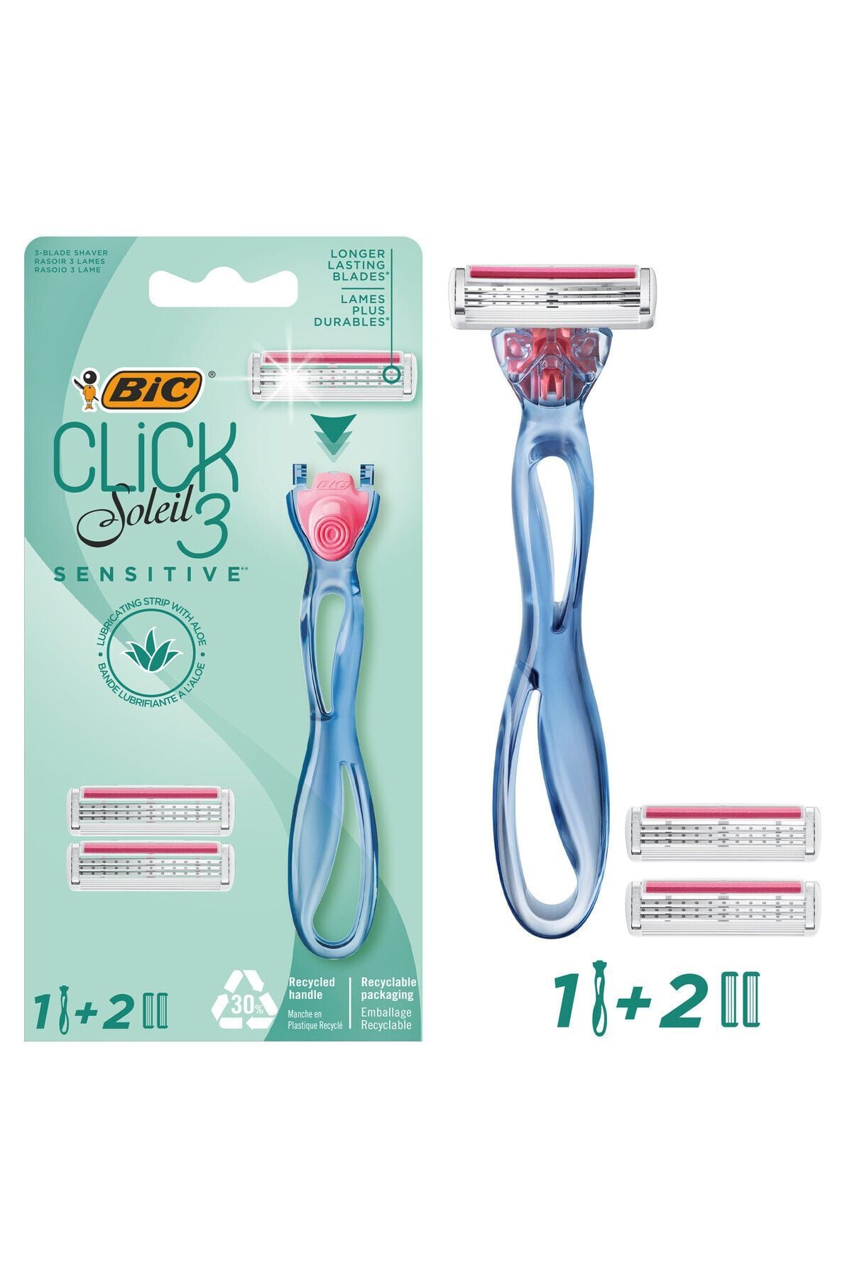 Bic Soleil Click Sensitive 1 Gövde + 2 Başlık Kadın Tıraş Bıçağı