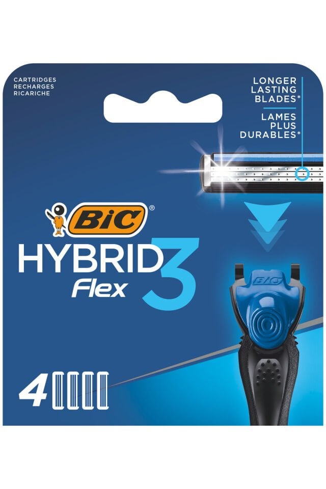 Bic Flex 3 Hybrid 3 Bıçaklı Erkek Tıraş Bıçağı, 1 Sap + 12 Yedek Başlık + Çanta 12 Aylık Paket