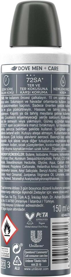 Dove Men Care Advanced Erkek Deodorant 72 Saat Koruma Invisible Dry 150 Ml