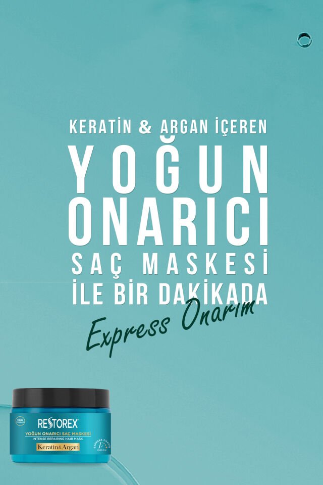 Restorex Keratin & Argan Onarıcı Saç Bakım Maskesi 300 Ml - Yıpranmış Ve Hasar Görmüş Saçlar Botoks Etkili