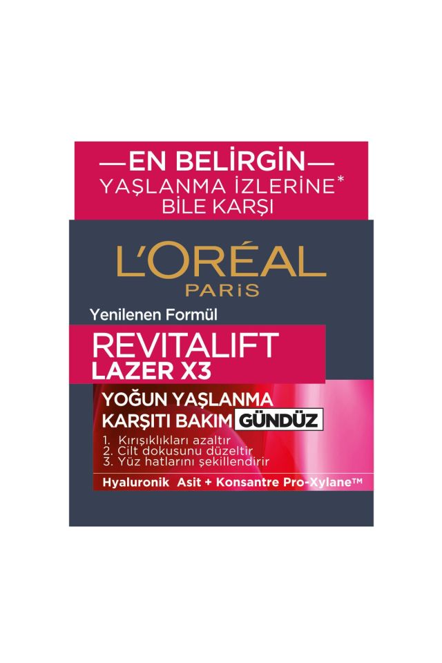 Loreal Revitalift Lazer X3 Gündüz Kremi 50 ml Yoğun Yaşlanma Karşıtı Bakım