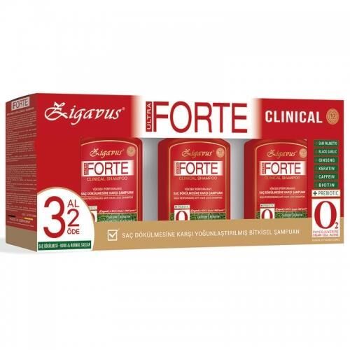 Zigavus Forte 3 AL 2 ÖDE Ultra Clinical Şampuan 300 ml Kuru Normal Saçlar