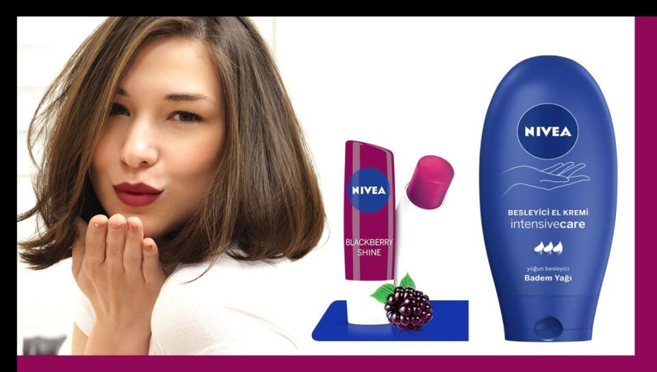 Nivea Besleyici El Kremi 75 ml + Dudak Koruyucu Blackberry Shine