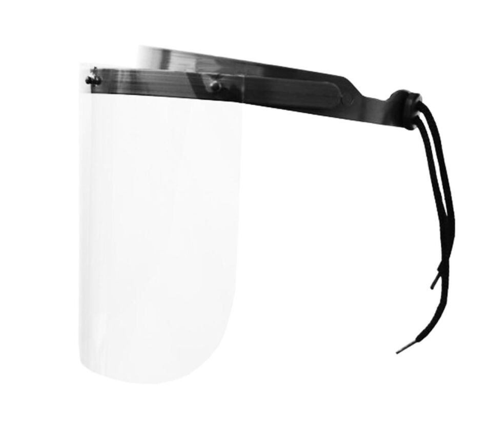 Tıbbi Yüz Maskesi Siyah Ayarlanabilir Şeffaf Koruyucu Siperlik