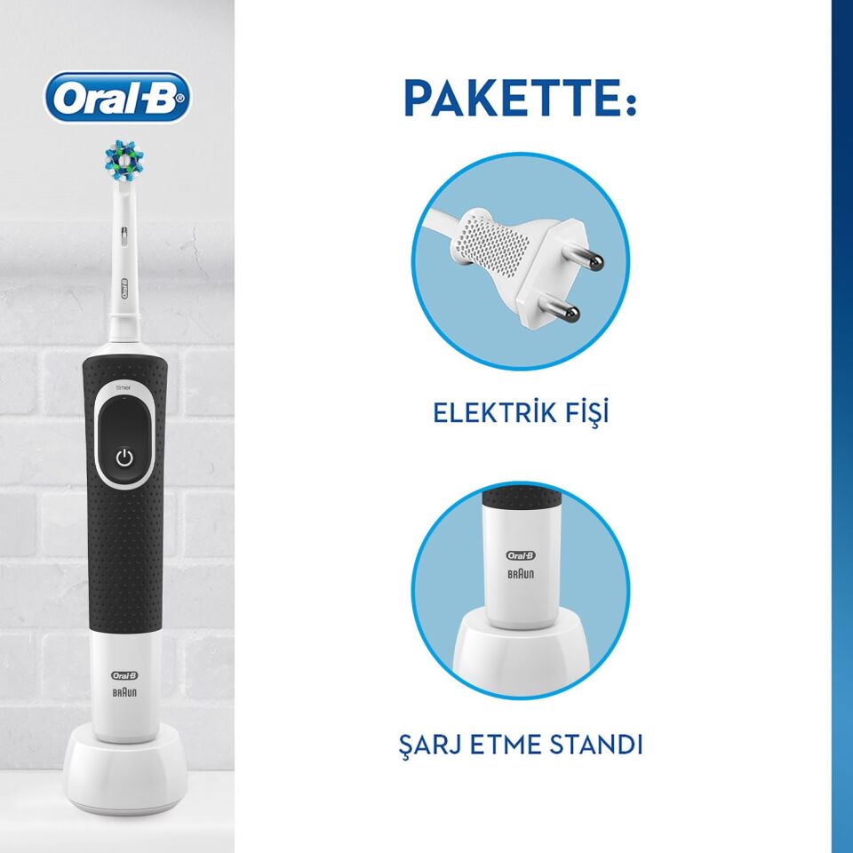 Oral-B Vitality 100 Black Cross Action Box Şarjlı Diş Fırçası