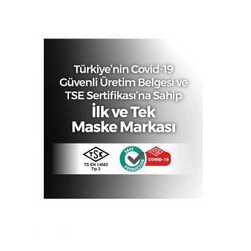 Evony Yumuşak Elastik Kulaklı Siyah Maske 50 li