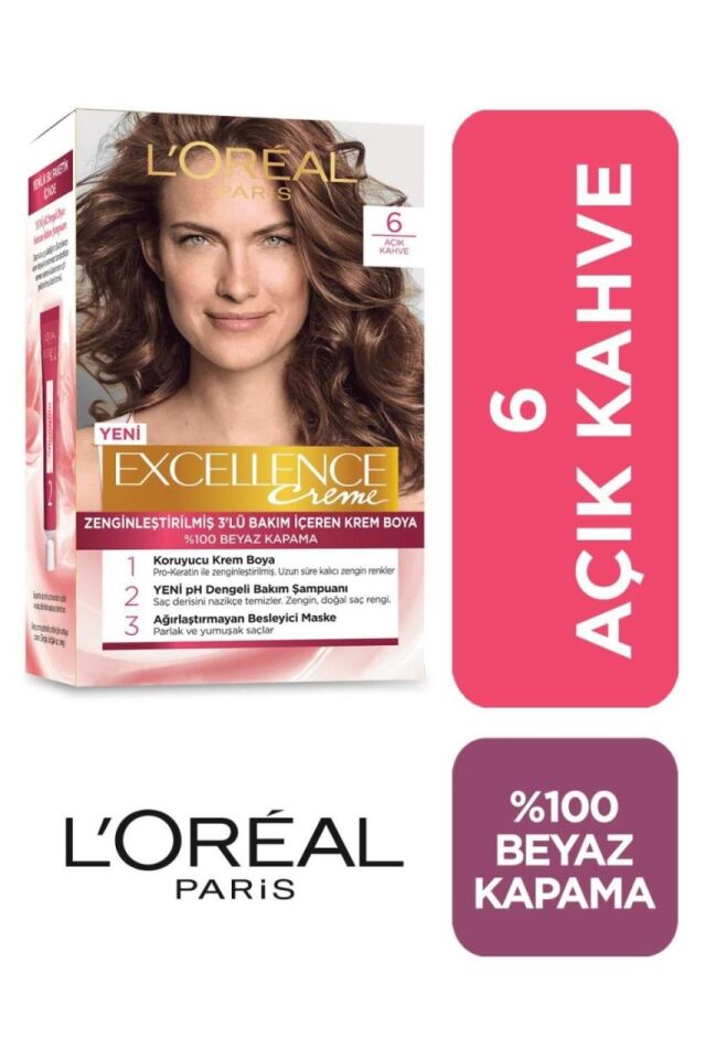 Loreal Excellence 6 Açık Kahve Saç Boyası