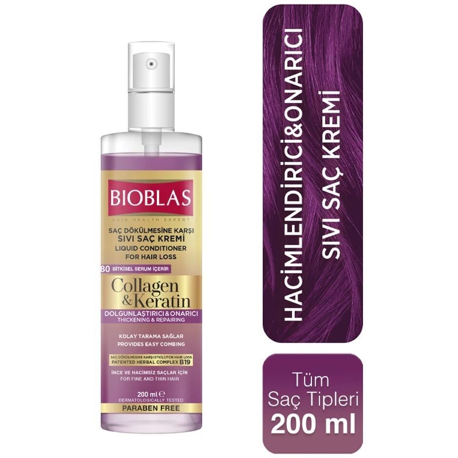 Bioblas Sıvı Saç Kremi Botanic Oils Kolagen ve Keratin Dolgunlaştırıcı - Onarıcı 200 ml