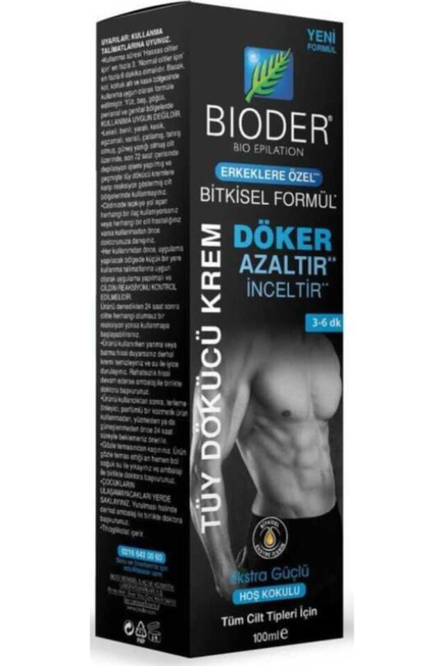 Bioder Erkekler Için Tüy Dökücü Krem 100 Ml
