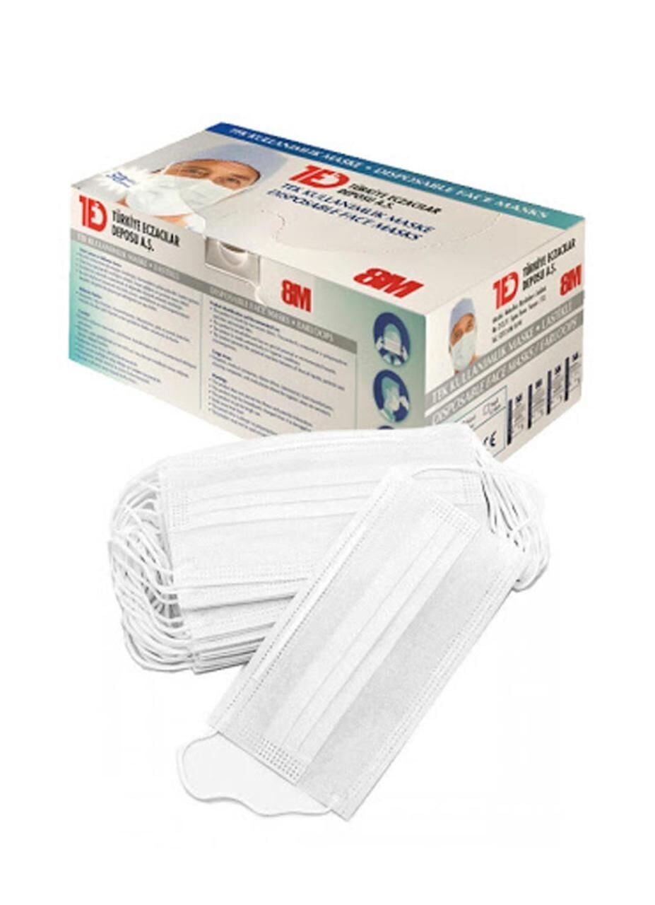 TED Lastikli Cerrahi Yüz Maskesi 50 li Paket