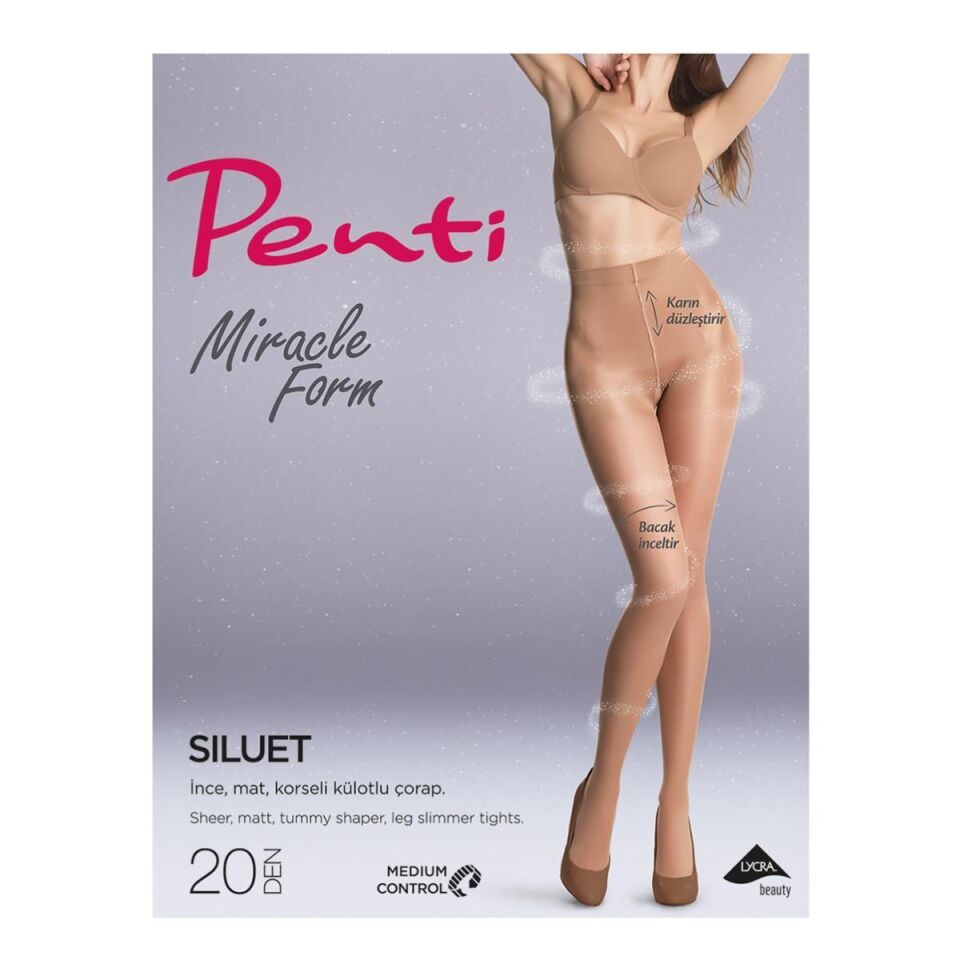Penti Body Form Süper Ince Külotlu Çorap 57/4 Ten Rengi 4 Beden
