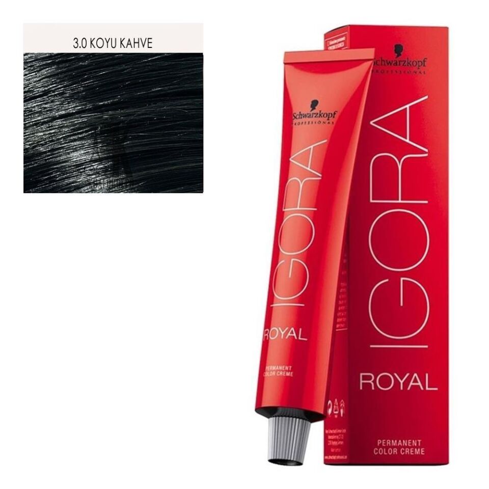 İgora Royal 3.0 Koyu Kahve Tüp Saç Boyası + Oksidan Sıvı