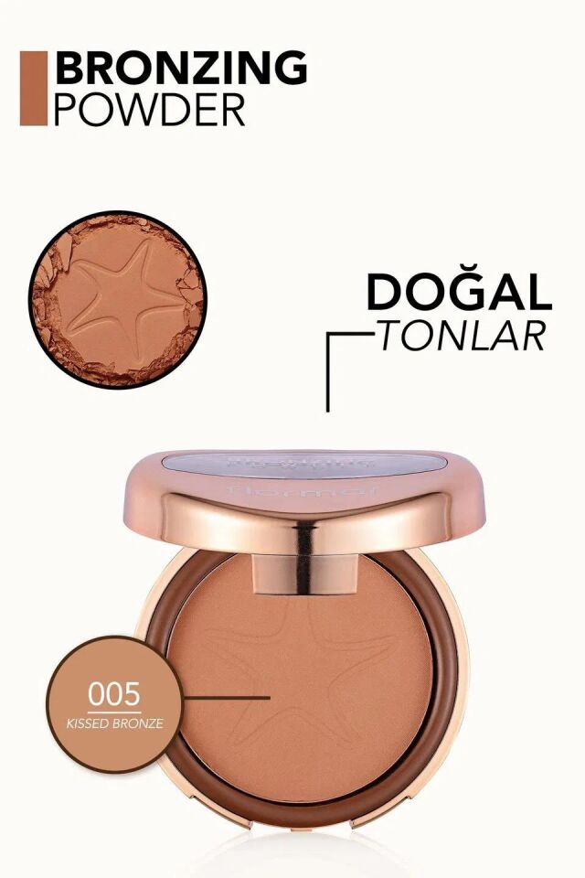 Flormar Bronzing Powder 05 - BR05 KISSED BRONZE Yumuşak Dokulu & Doğal Işıltılı Kompakt Bronzlaştırıcı Pudra