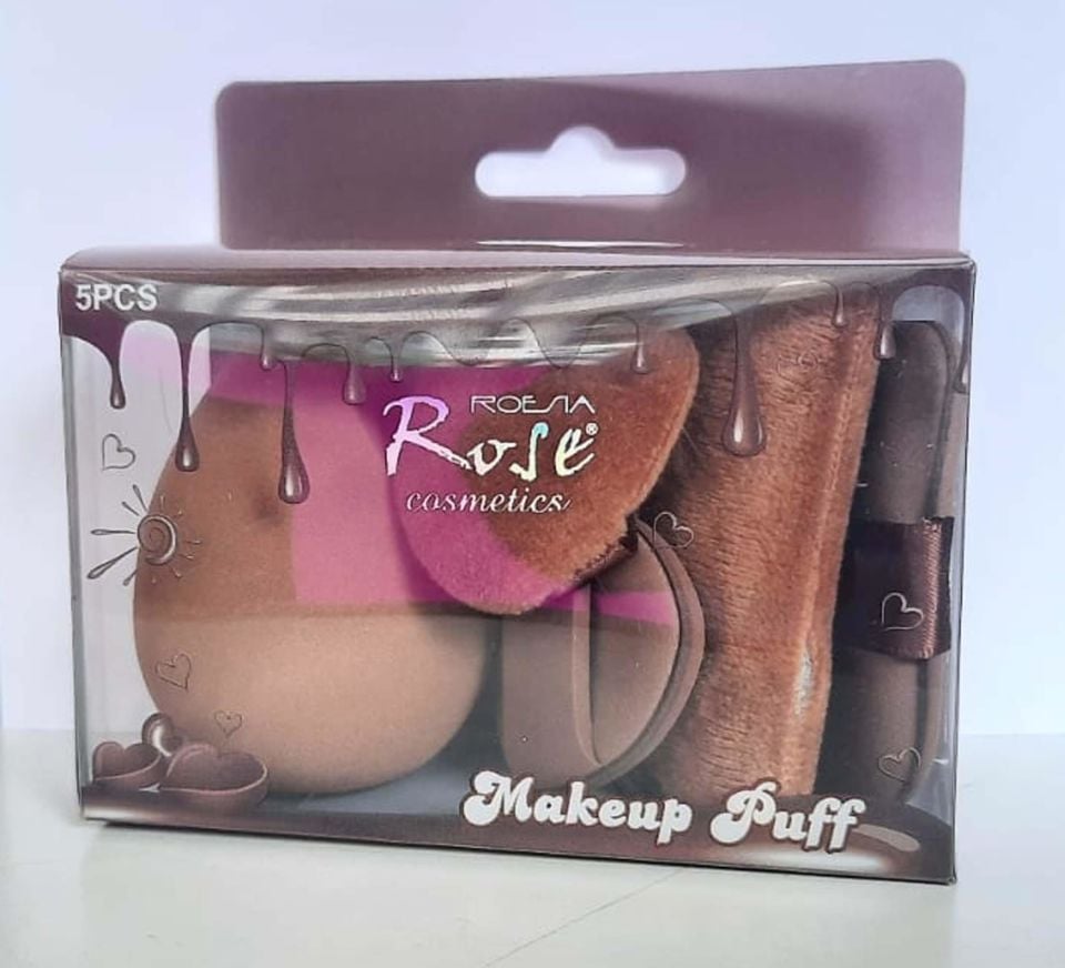 Rose  Çoklu Makyaj Süngeri Kahve 5 li