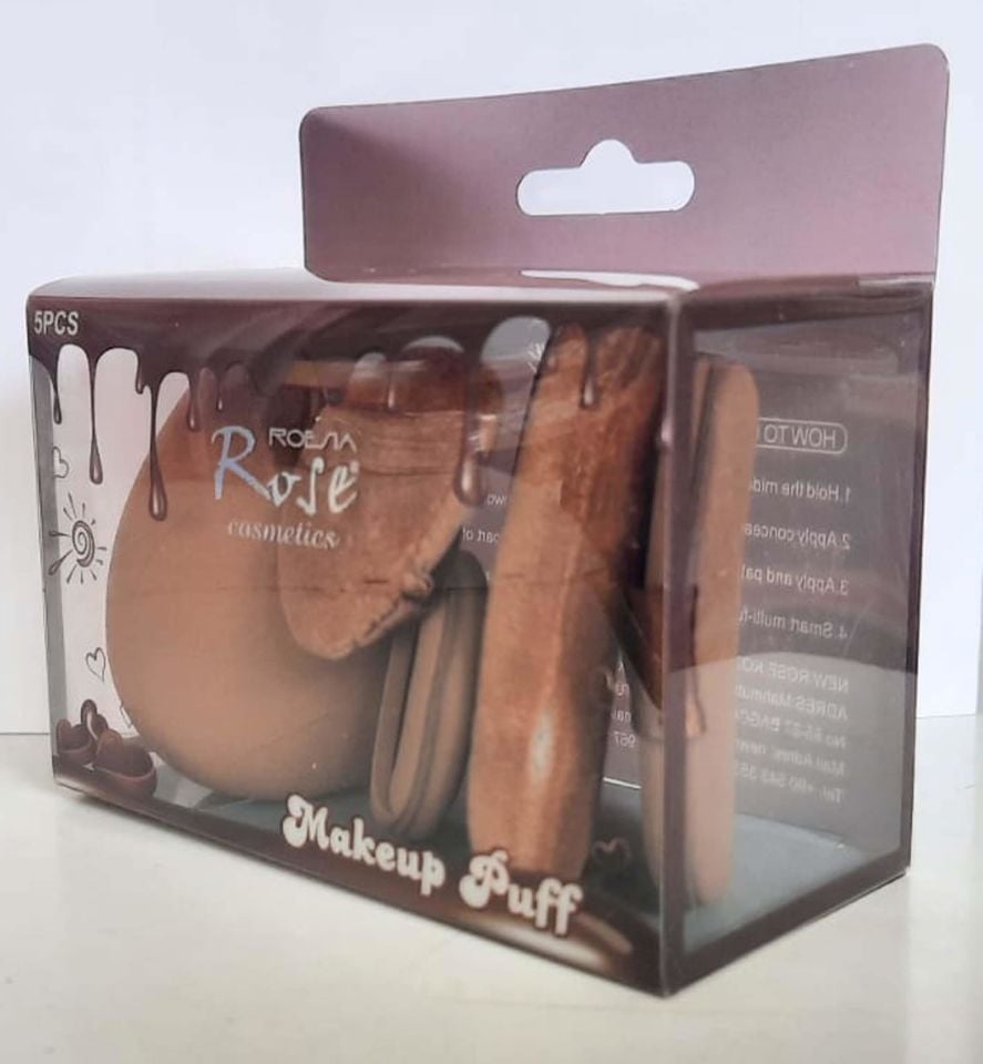 Rose  Çoklu Makyaj Süngeri Kahve 5 li