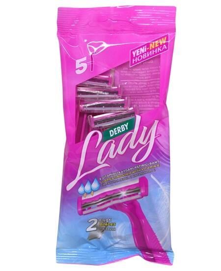Derby Lady Tıraş Bıçağı 5 li Poşet Oynar Başlıklı 2 Bıçak