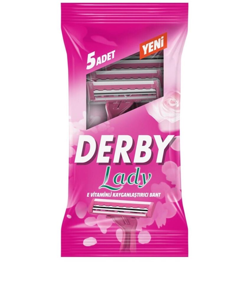 Derby Lady Tıraş Bıçağı 5 li Poşet Oynar Başlıklı 2 Bıçak