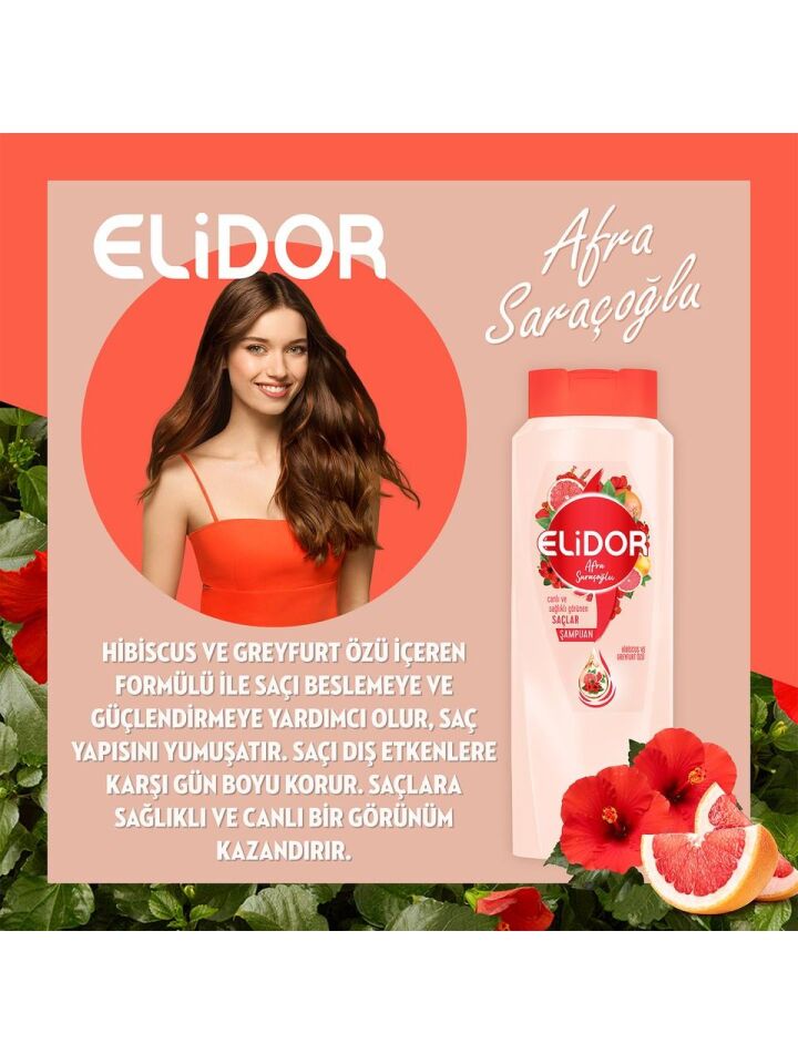 Elidor Saç Bakım Şampuanı Canlı ve Sağlıklı Görünen Saçlar By Afra Saraçoğlu 650 ML