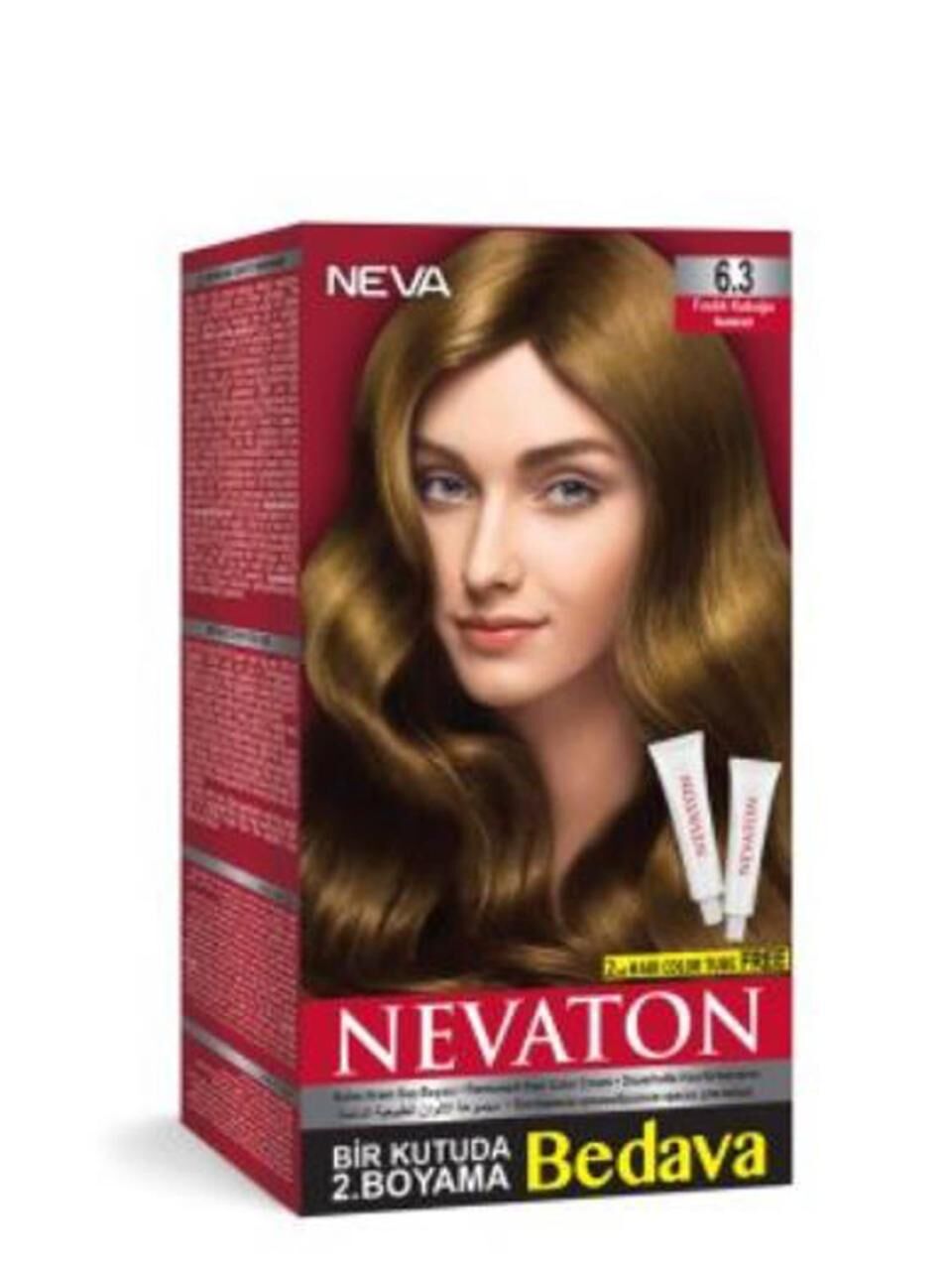 Nevaton 6.3 Fındık Kabuğu Saç Boyası Seti 1 Kutuda 2 Boyama