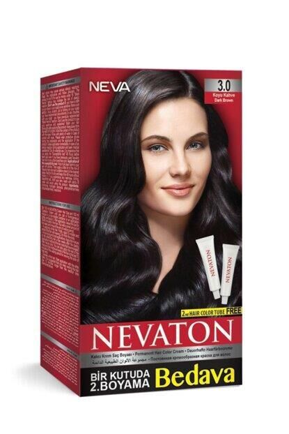 Nevaton 3.0 Koyu Kahve Saç Boyası Seti 1 Kutuda 2 Boyama