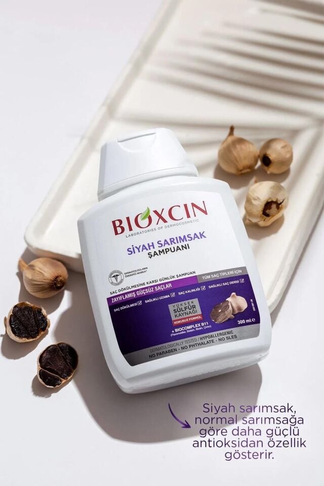 Bioxcin Siyah Sarımsaklı Şampuan 300 Ml x 2 Adet - Tüm Saç Tipleri İçin